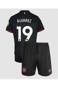 West Ham United Edson Alvarez #19 Jalkapallovaatteet Lasten Vieraspeliasu 2024-25 Lyhythihainen (+ Lyhyet housut)